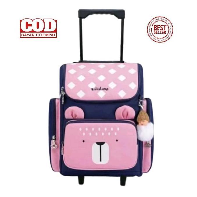Bisa Bayar Ditempat - Tas Dorong Anak Sekolah - Troli Anak Murah Polos - Tas Koper Bisa Di Dorong Po