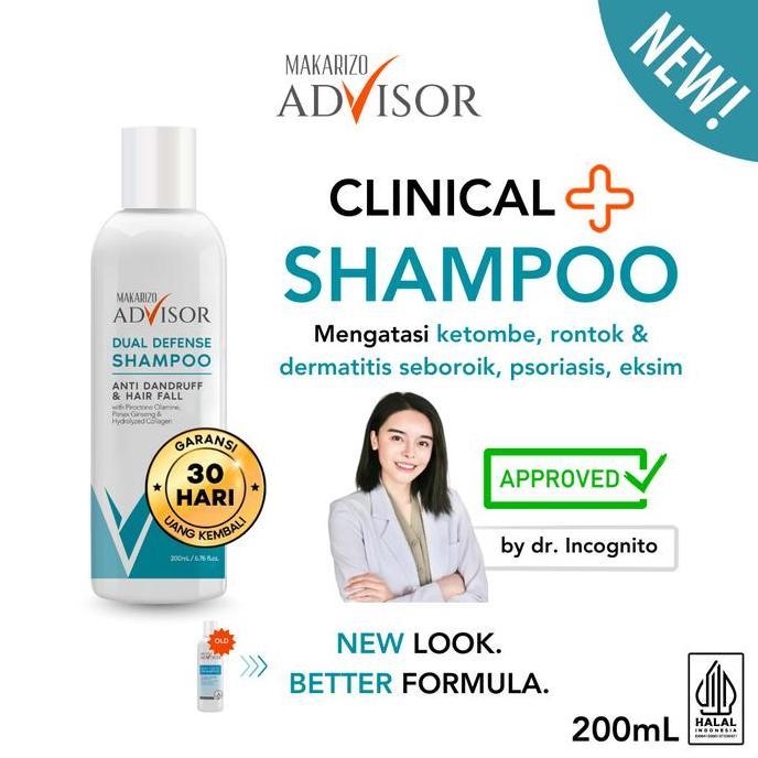 Kurze- Makarizo Advisor Clinical Shampoo - Dual Defense Shampoo 200Ml / Sampo Rambut Rontok Dan Keto