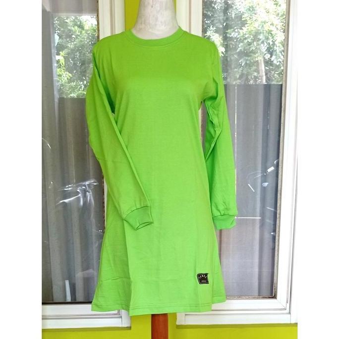KAOS POLOS TUNIK MUSLIHAM COUPLE KELUARGA KAOS SERAGAM HIJAU PUCUK