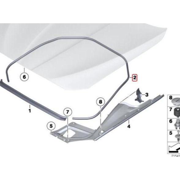 Ori BMW F10 Cover Seal Karet Samping Belakang Kap Mesin 51767019779