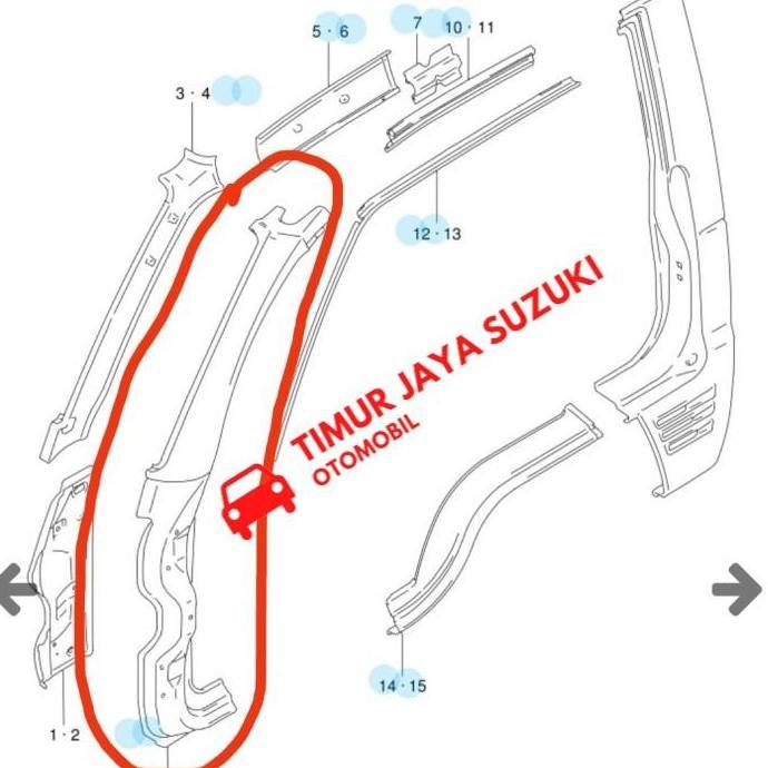 Panel Pilar Kusen Pintu Luar Bagian Depan, Dudukan Engsel Pintu Futura Sparepart Suzuki Best Seller
