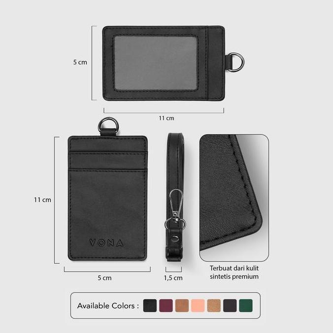Younew- Vona Zodiac Lanyard Llet - Dompet Kartu Id Card Holder Pria Nita Tali Lanyard Kulit