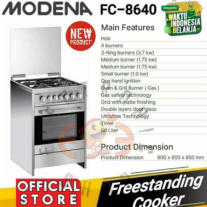 Sale Modena Fc 8640 Kompor Frerstanding Fano - Fc8640 Silver