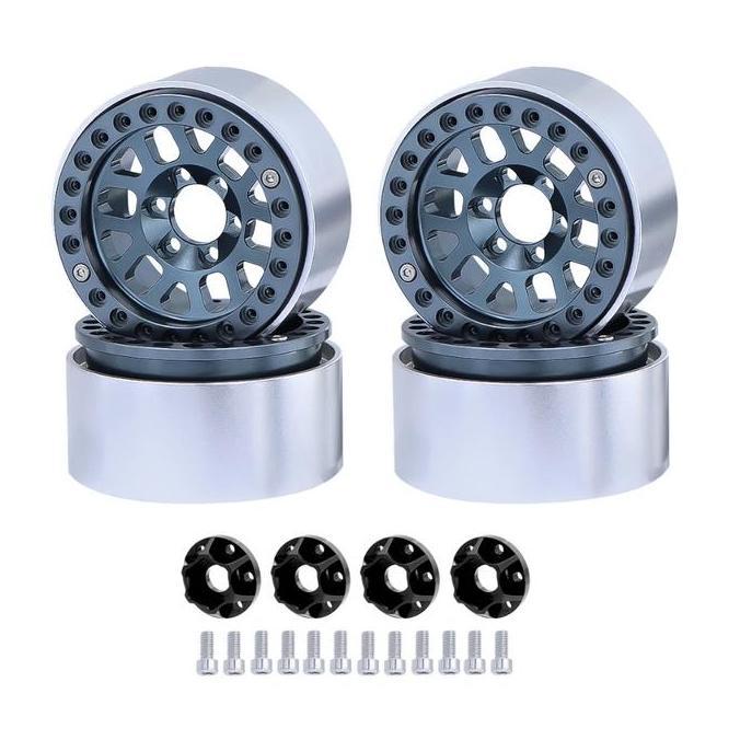 Promo 4Pcs Metal Velg Beadlock 1.9 Rc Axial Scx10 Rgt Rc4Wd 1/10 Velg 1.9 Beadlock Rc 1/10 Cod