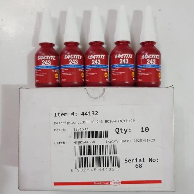 Loctite 243 / Lem Baut Loctite 243 / Cairan Pelumas Baut 243 (10Ml)