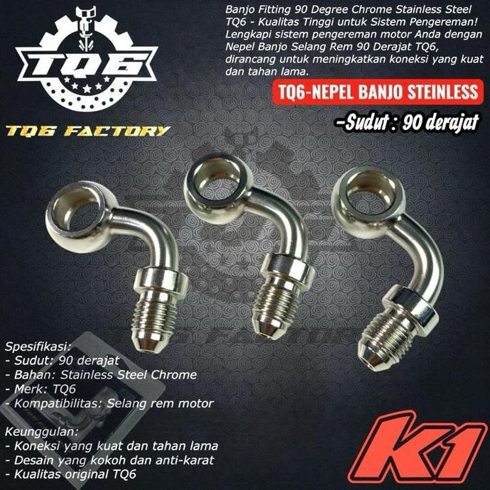 Tq6 Banjo Stainless Selang Rem 90 Derajat Tq6 Kualitas Tinggi Untuk Sistem Pengereman Motor Tq6 Fact