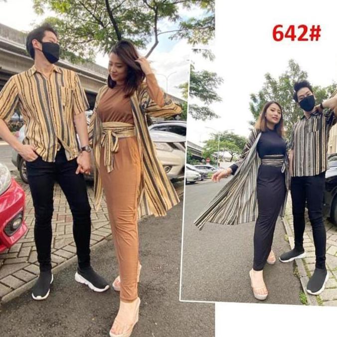 [VM] READY STOK - 642 - Baju Couple / Gamis + Kemeja / Gamis Scuba / Kemeja Katun