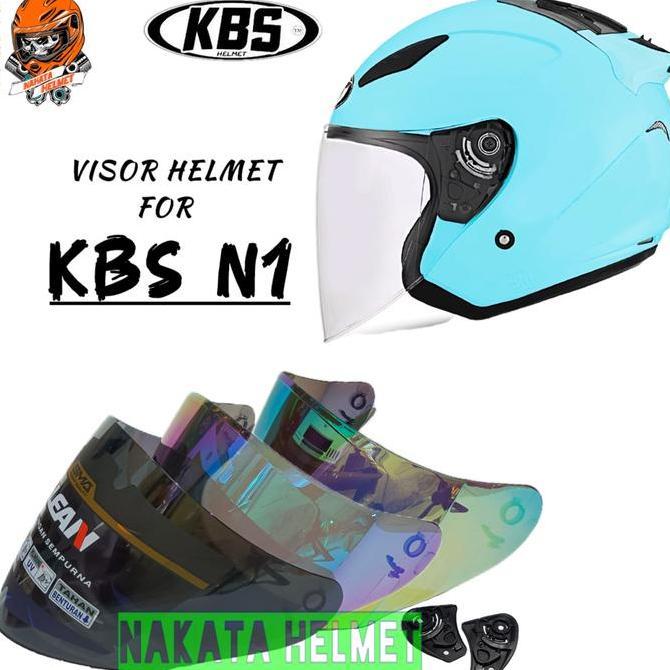 TERLARIS KACA HELM KBS N1 FLAT VISOR HELMET KBS N 1 BENING HITAM RED GOLD BLUE