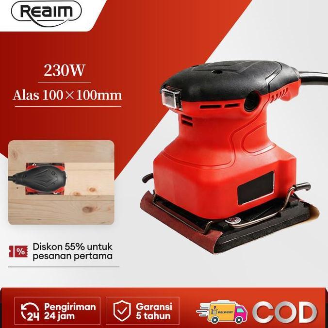 Hab Reaim Mesin Amplas Kayu 230W Listrik Motor Tembaga 10400RPM Electric Sander Alat Amplas Kayu Mes