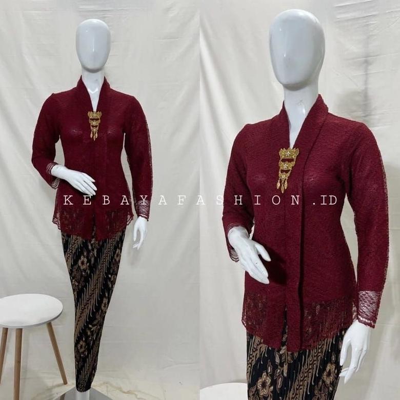 BEST SALE SETELAN KEBAYA FLOY BROKAT LENGAN PANJANG / BAJU KEBAYA KARTINI WISUDA KONDANGAN MODERN / 