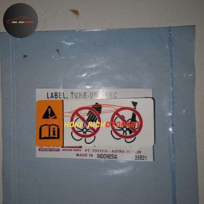 Stiker Label Cooling Fan Caution Avanza 2022 Veloz 2022 Original Restock