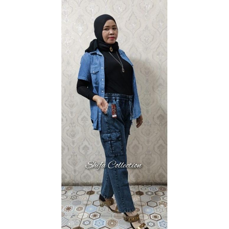 Celana Panjang Wanita Kekinian - Celana Cargo Wanita Jumbo / Celana Cargo Wanita / Celana Jeans / Ce