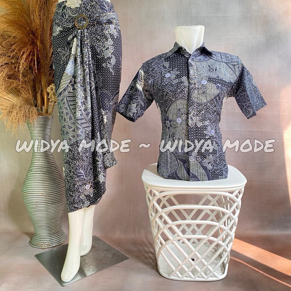 HOT Widya Mode - Batik Couple Set Rok Lilit / Baju Batik Kemeja Lengan Pendek / Batik Couple Lamaran