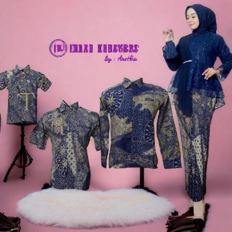 pengiriman cepat Couple Sarimbit Setelan Kebaya Brokat Tile Bordir Dress Baju Atasan Wanita Pasangan