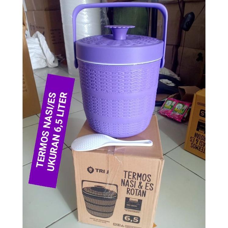 Termos Nasi/Es 6,5L Ungu Tahan Lama Tri J