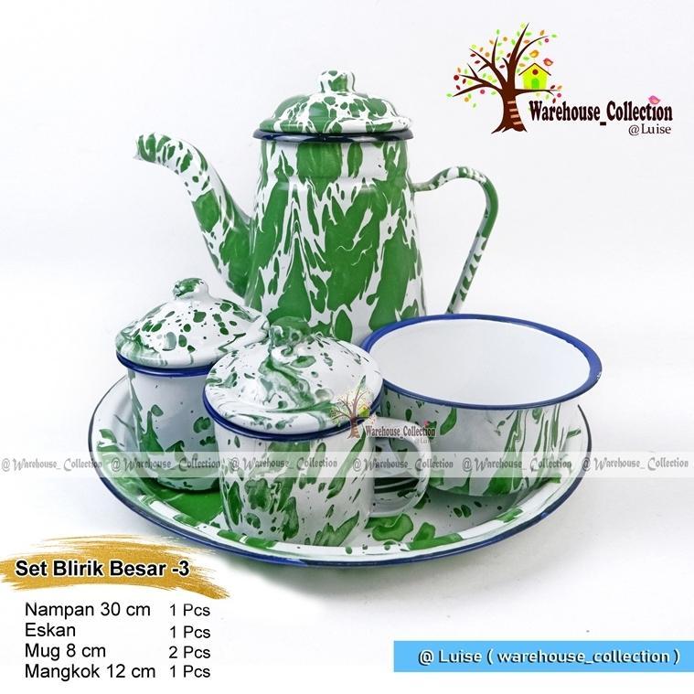 SET TEKO DAN MUG / TEKO SET ESKAN + MUG 9CM / SET ESKAN BLIRIK  / TEKO DAN CANGKIR SET JADUL / SET J