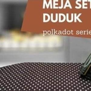 Meja Alas Setrika Lipat Duduk Lesehan Motif Polkadot