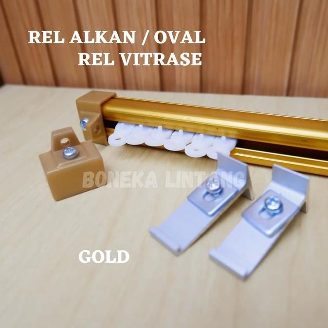 Rel Alkan Vitrase - Batang Aluminium Kotak Tirai Pintu Jendela