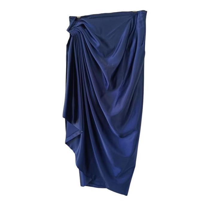 Lyne Halim Elegant Draped Wrap Long Skirt, Rok Lilit Panjang SKT-3390