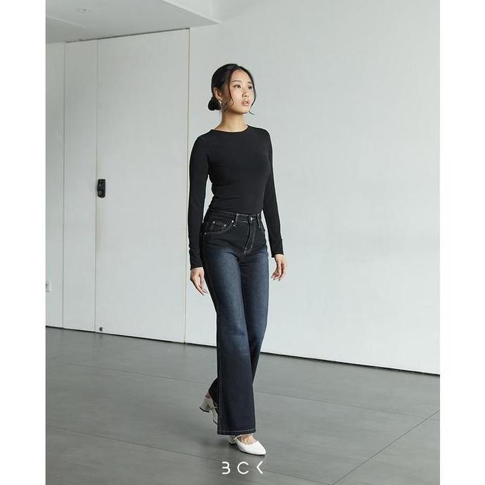 BCK - Celana Jeans Cutbray Wanita Marchelina