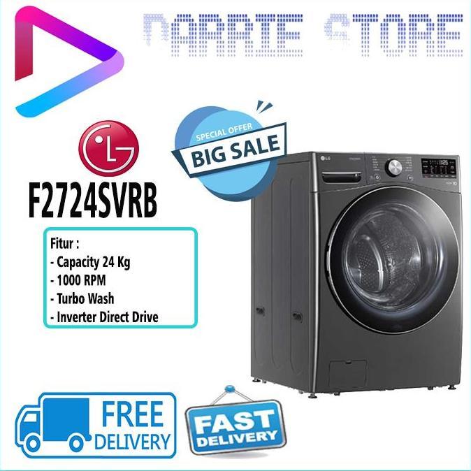 LG F2724SVRB MESIN CUCI LG 24 KG FRONT LOADING STEAM WIFI F2724