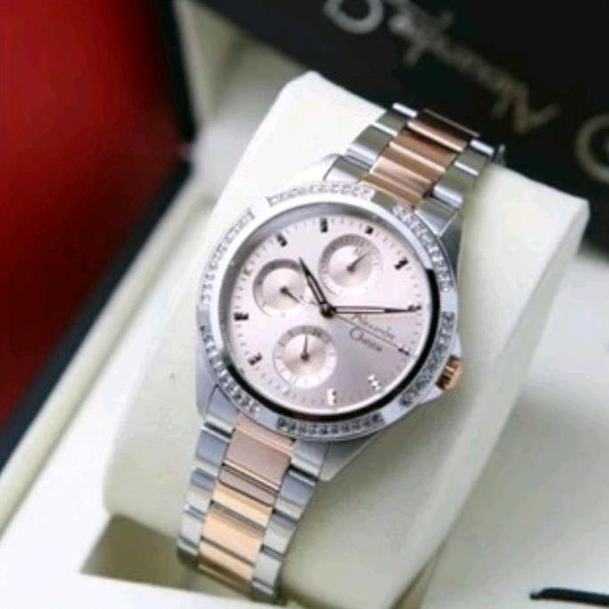 ECHE ORINAL GARANSI RESMI 1 TAHUN JAM TANGAN WANITA ALEXANDRE CHRISTIE CEWEK RANTAI STAINLESS STEEL 