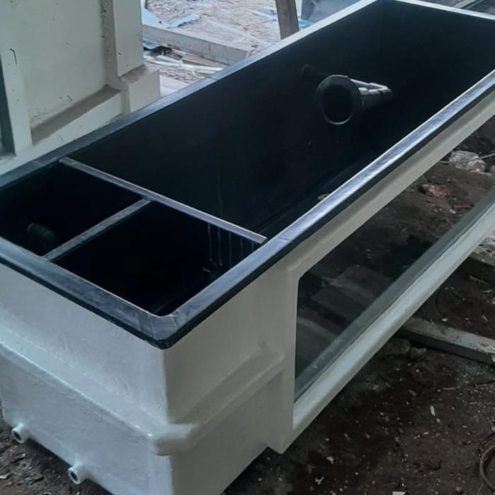 kolam ikan hias uk 200*100*80+kaca+filter samping Fiberglass