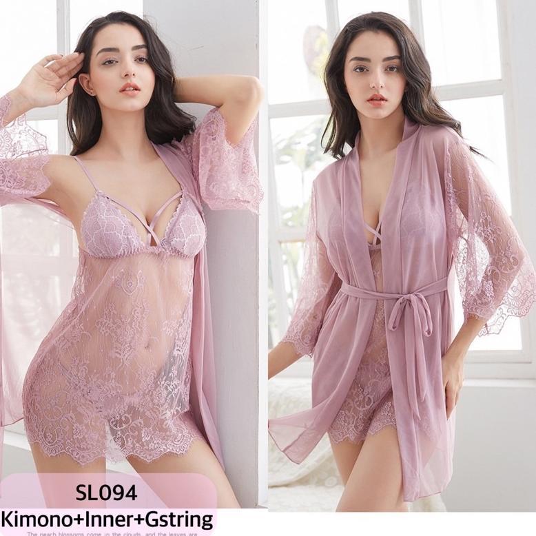 new lingerie kimono dress sexy oneset/ baju tidur sexy wanita / lingerie kimono / kimono transparan 