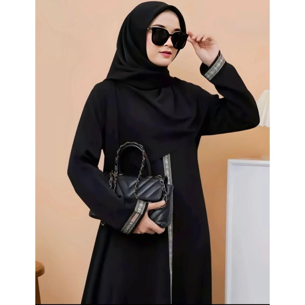 BestPromo Gamis Abaya Hitam Bordir Zephy Exclusive Abaya Umroh Jubah Wanita Arab Pakistan