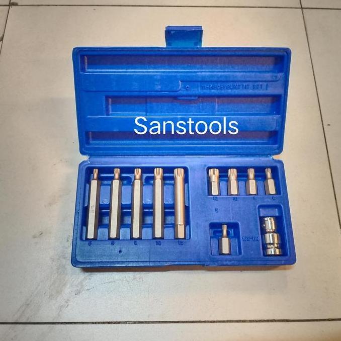 SERICUSS Spline bit socket set 11pcs / mata kunci sock bit segi 12 TAIWAN 1/2"