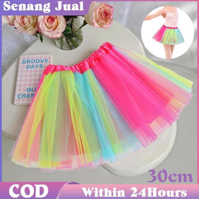 AKZYN Rok Tutu Perempuan Rok Pelangi Rok Rainbow Anak