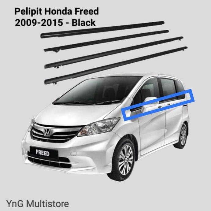 PELIPIT KARET KACA LUAR MOBIL HONDA FREED 2009-2015 BLACK TERBATAS