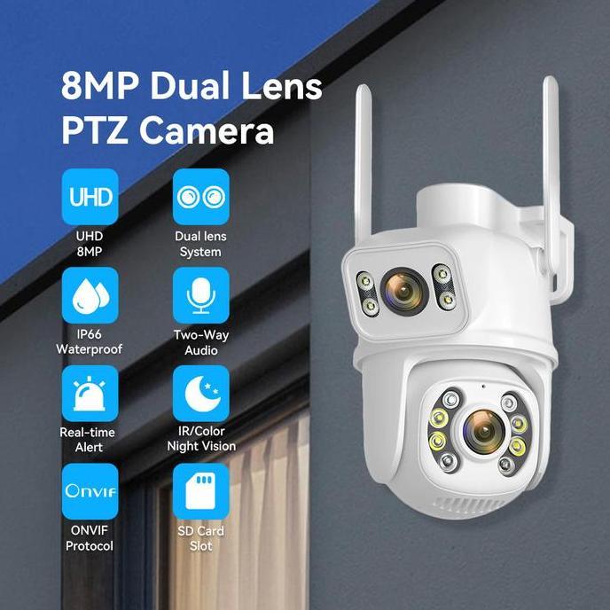 Ploratore- Hamrol 4K 8Mp Kamera Wifi Ptz Dual Lens With Dual Screen Smart Wireless Camera  Auto Trac