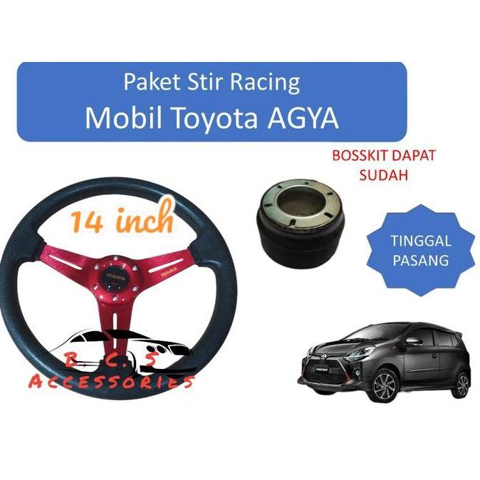 Paket Stir Racing Tinggal Pasang Khusus Mobil Ayla- Stir Racing Berkualitas Untuk Mobil Agya Car Bes