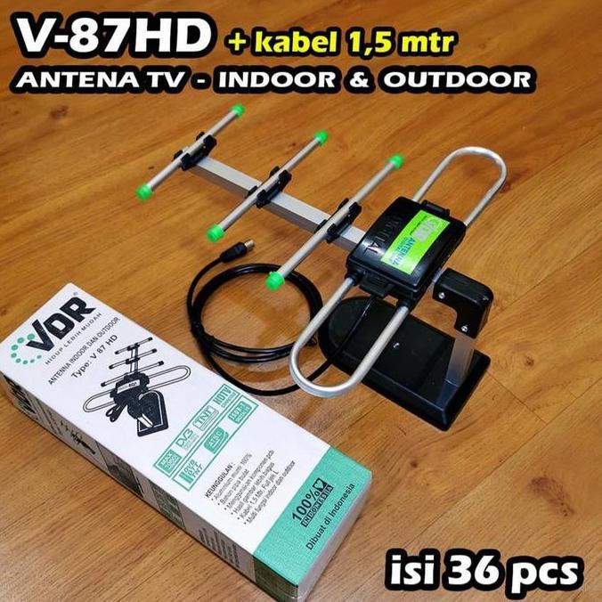 EVAJAYAMANDIRI - ANTENA TV INDOOR & OUTDOOR VDR V-87HD + KABEL 1.5M / ANTENA DIGITAL VDR / ANTENA TV