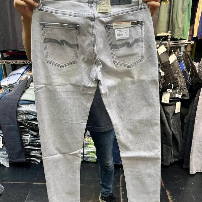 Celana jeans panjang pria slim fit Nudie Lean Dean Dry japan saldvage Dri orinal import made Italy, 