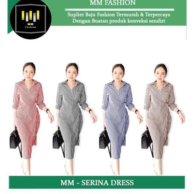 New Serina Dress - Mm Fashion (Mm) - Ukuran M-3Xl - Matt Katun Yandet #Gratisongkir