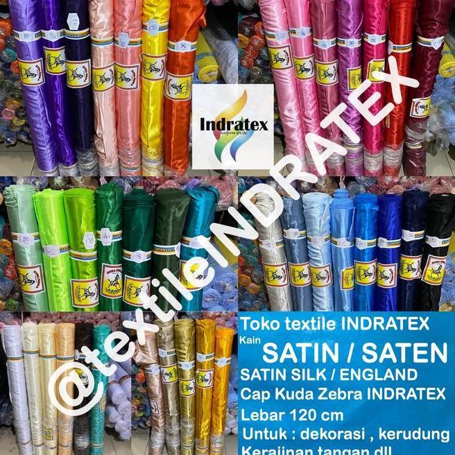 Per 1 Roll Kain Satin Polos Saten Silk England Clarissa Desmaid Gulung Gulungan Lebar 120 Cm Bahan S
