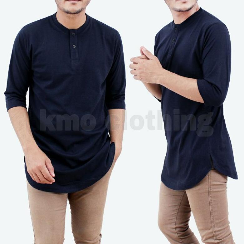BESTPROMO GPB KAOS KURTA PAKISTAN PRIA MUSLIM LENGAN 3/4 T SHIRT LOONGLINE