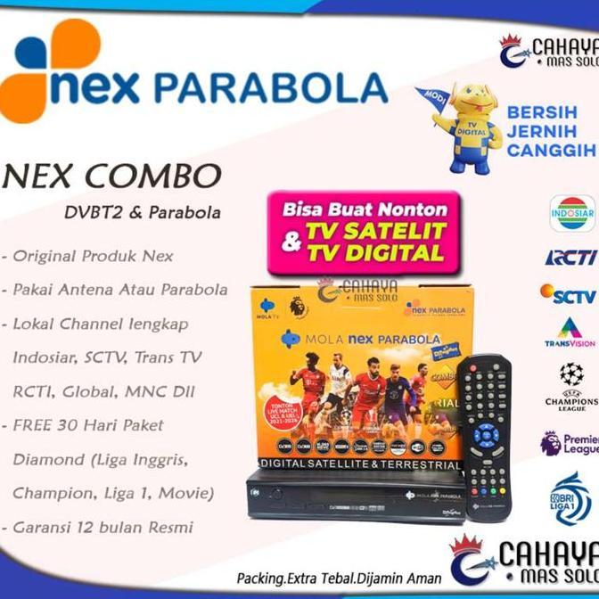 EVAJAYAMANDIRI - RECEIVER STB NEX PARABOLA COMBO ANTENA UHF DVBT2 SET TOP BOX DIGITAL