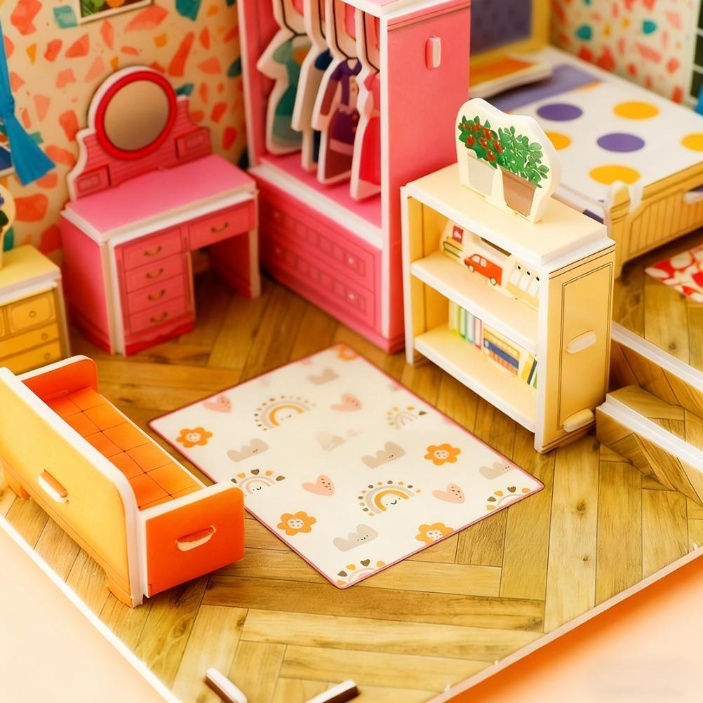 new diy 3d foam puzzle mainan edukasi anak miniatur interior rumah rumahan bongkar pasang bp