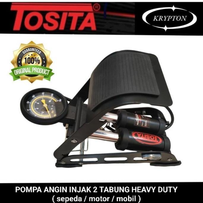 TERMURAH - tosita pompa injak angin 2 tabung  ( sepeda / motor / mobil )
