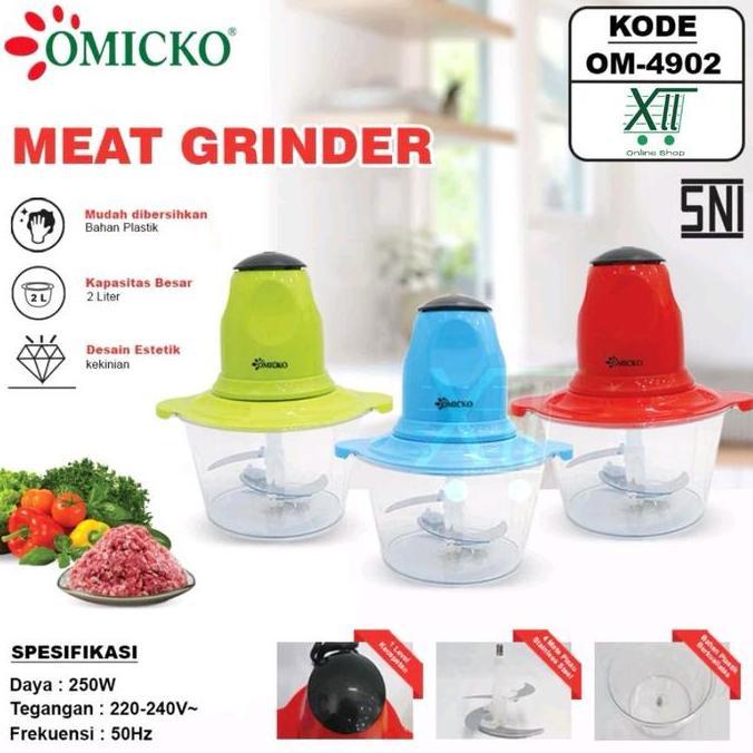TERLARIS OMICKO OM~4902 MEAT GRINDER FOOD PROCESSOR 2 LITER PELUMAT DAN PENGGILING DAGING DENGAN PIS