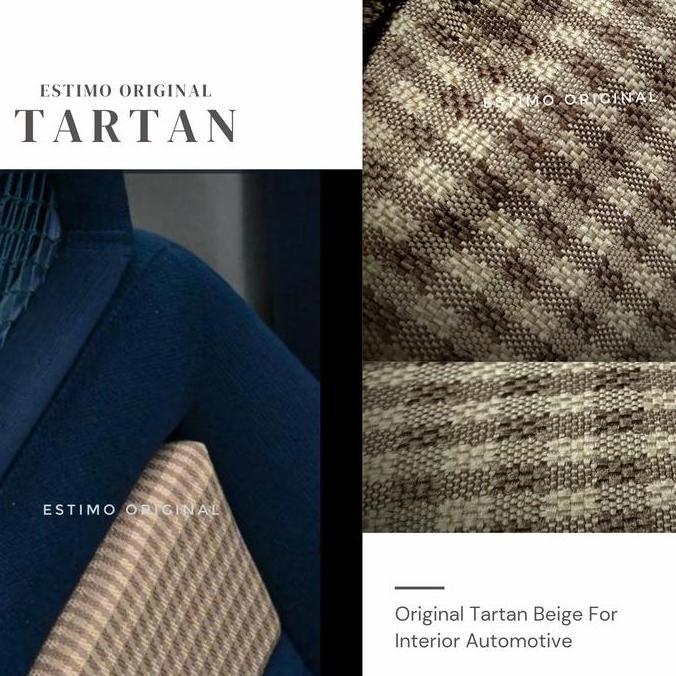 Jual Kain Jok Mobil Tartan Coklat Beige Tebal doff