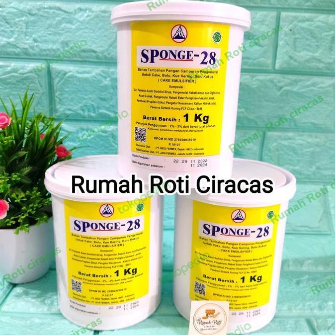 NEW SP MERK SPONGE 28 BAHAN PENGEMBANG MAKANAN ELMUSIFIER KEMASAN 1KG SP28 ORI