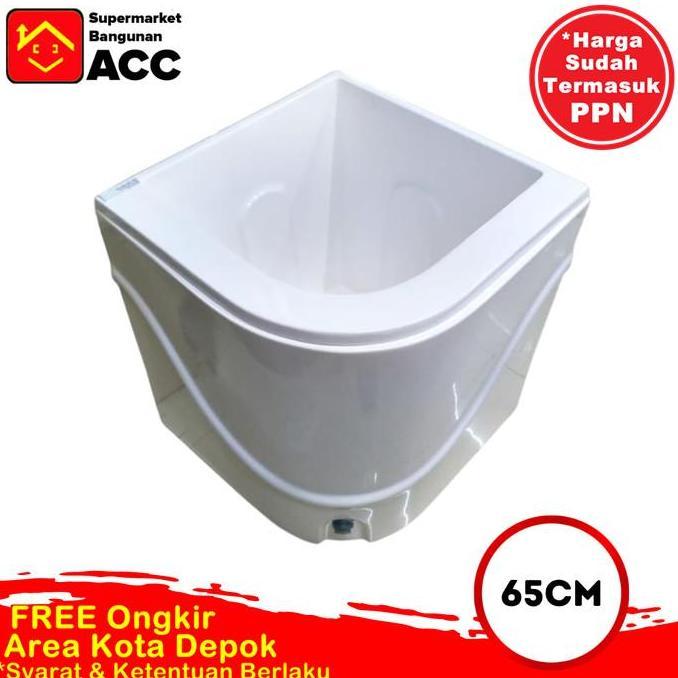 Bak Air Marble 65/ Bak Sudut Kamar Mandi Ivory & Putih