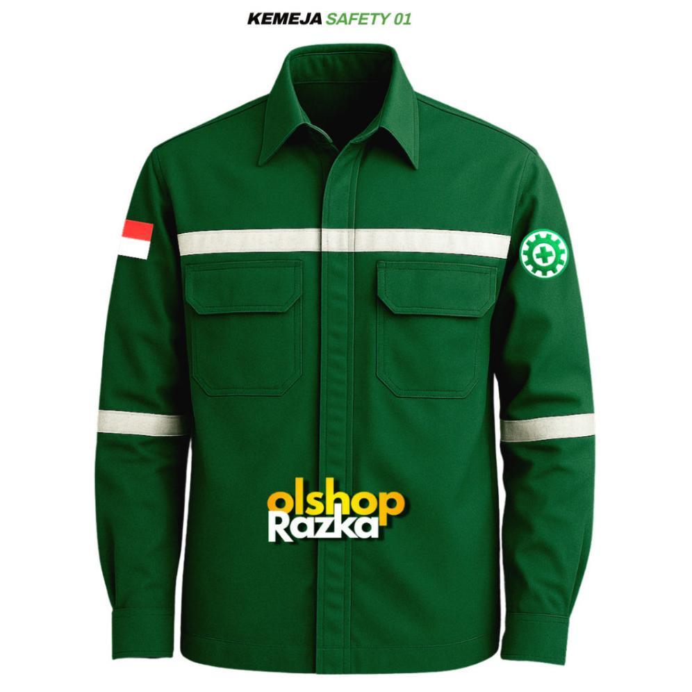 KEMEJA SAFETY PANJANG KEMEJA SAFETY | KEMEJA LAPANGAN | BAJU SAFETY LENGAN PANJANG | BAHAN DRILL M-X