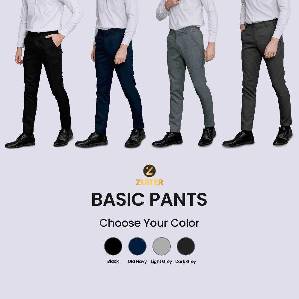 ZUITER - Basic Pants | Celana bahan formal kerja kantor dasar kain pria