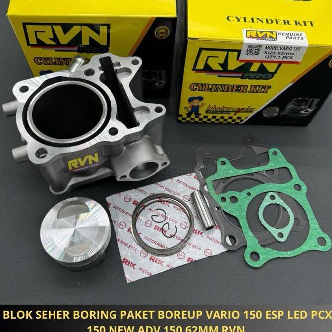 RVN CYLINDER BLOK SEHER BORING KOMPLIT BORE UP VARIO 150 125 ESP LED PCX 150 NEW ADV 150 VARIO 125 L