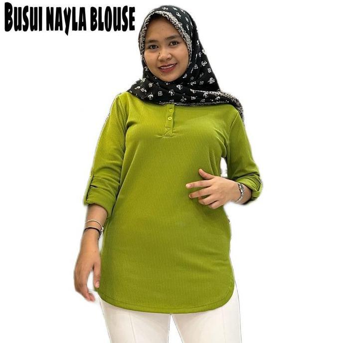 {BUSUI Nayla Blouse} KAOS ATASAN BUSUI FENOMENAL LENGAN PANJANG KAOS POLOS